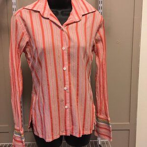 Liz Logie French Cuff Blouse Top Shirt Size 6